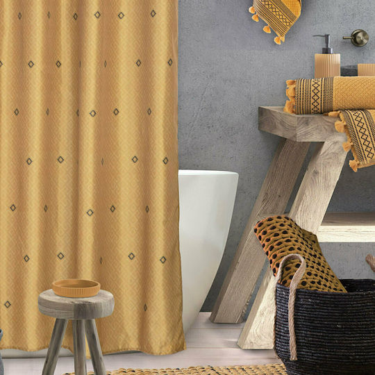 Nef-Nef Homeware Insignia Perdea de Baie Țesătură cu Inele Nef-Nef Homeware Insignia Perdea de Baie Țesătură cu Inele