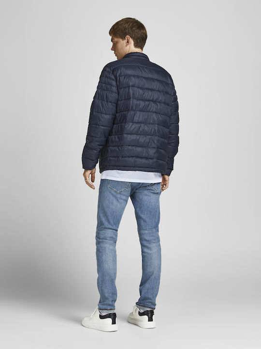 Jack & Jones Geacă pentru bărbați de iarnă Puffer Albastru marin