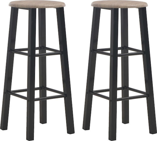Scaun Bar Negru / maro 2buc 30x30x70buc