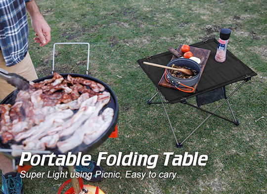Table Metal for Camping Foldable 56x42x37cm Black