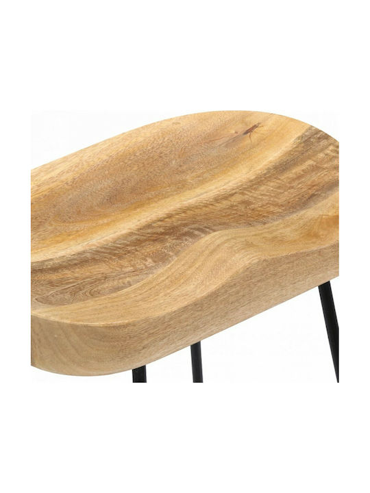Stool Bar Wooden Gavin Mango wood / Black 2pcs 46x38x52cm