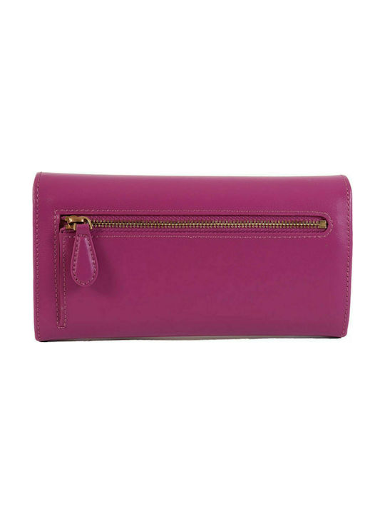 Large Leather Women's Wallet Fuchsia