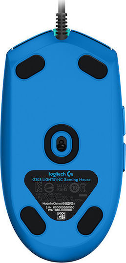 Logitech G203 Lightsync RGB Gaming Ποντίκι 8000 DPI Μπλε
