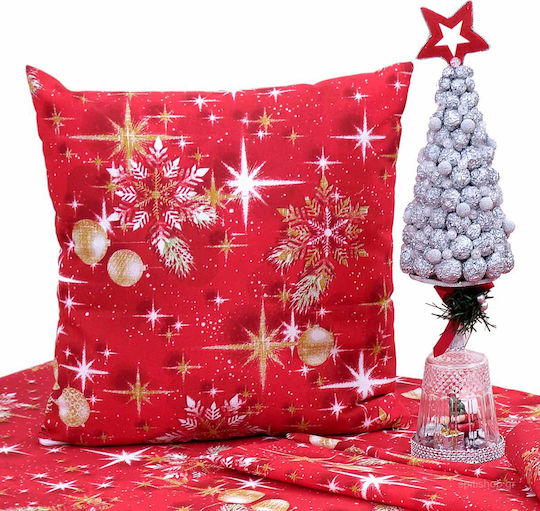 Viopros Christmas Decorative Pillow Square Red 45x45cm
