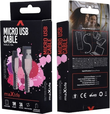 Maxlife MXUC-01 Regulär USB 2.0 auf Micro-USB-Kabel Rosa 1m 1Stück