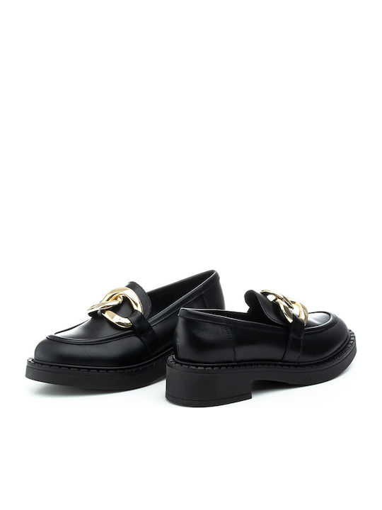 97L2 Leather Women's Moccasins in Black Color 97L2_NERO