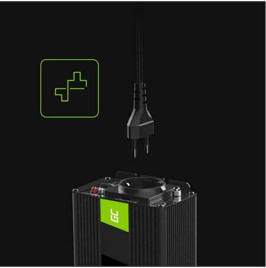 Green Cell Pro Green Invertor Auto Modificat Sine Wave 300W pentru Convertirea 24V DC în 230V AC cu 1xUSB