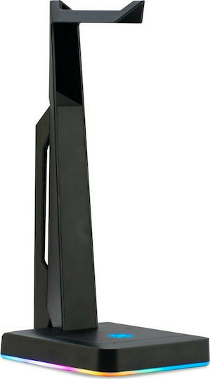 Zeroground MIRAI Desktop Headphone Stand with LED Lighting and USB Port Black