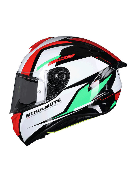 MT Targo Pro Sound C6 Gloss Green Motorcycle Helmet Full Face DOT ECE 22.05 1450gr