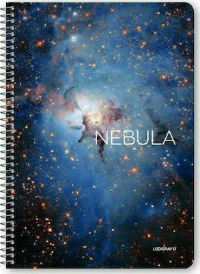 Logigraf Spiral Notebook Ruled A4 120 Sheets 4 Subjects Nebula 1pcs (Μiscellaneous Designs)