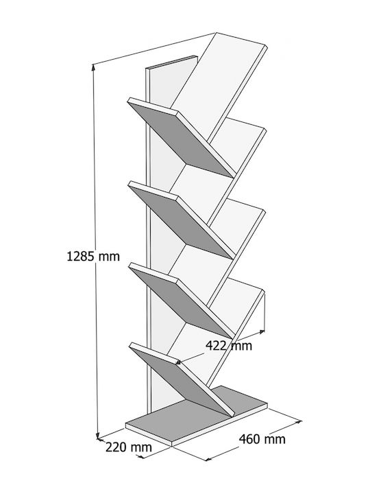Bücherregal Liana Sonoma 46x22x128cm