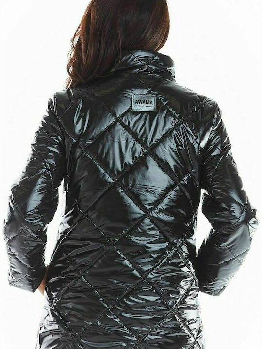 Awama Kurz Damen Puffer Jacke für Winter Schwarz