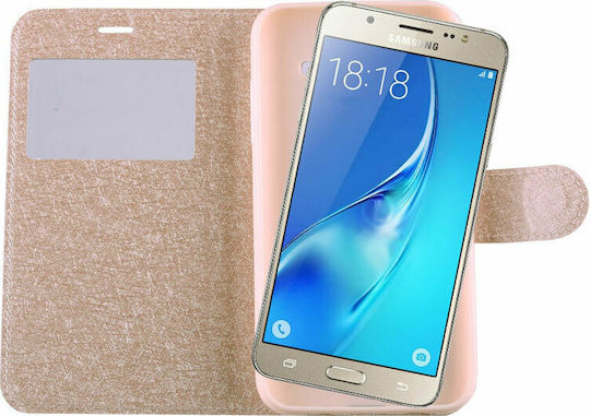 Volte-Tel Leather TPU View Книга Изкуствена кожа Златист (Galaxy J5 2016)