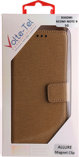 Volte-Tel Allure Magnet Wallet Δερματίνης Χρυσό (Redmi Note 9)