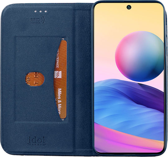 Idol 1991 Elite Anti Rfid Book Δερματίνης Μπλε (Redmi Note 10 5G / Poco M3 Pro)