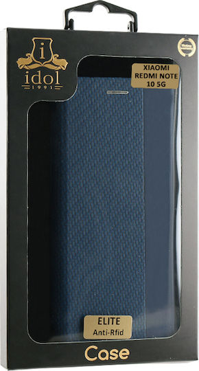 Idol 1991 Elite Anti Rfid Book Δερματίνης Μπλε (Redmi Note 10 5G / Poco M3 Pro)