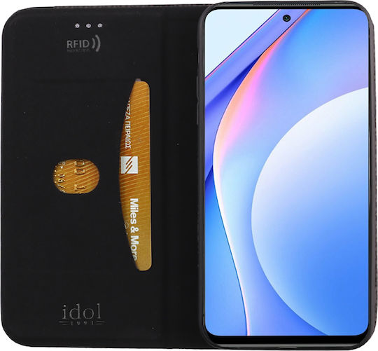 Idol 1991 Elite Anti Rfid Book Synthetic Leather Black (Xiaomi Mi 10T Lite)