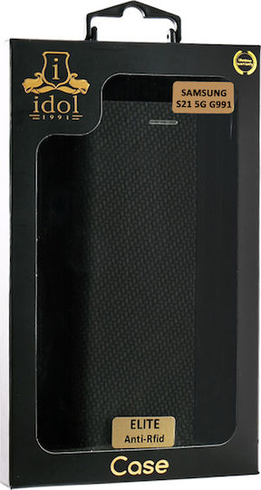 Idol 1991 Elite Anti-RFID Book Δερματίνης Μαύρο (Galaxy S21 5G)