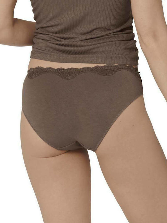 Triumph Touch Of Modal Tai Women's Slip with Lace Brown