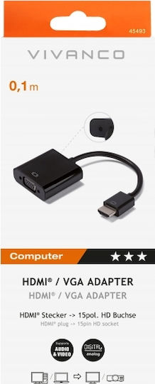 Vivanco Μετατροπέας HDMI male σε VGA female 1τμχ 45493