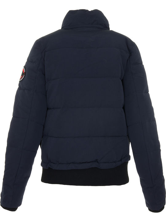 Everest Women's Short Puffer Jacket for Winter with Hood Navy Blue
