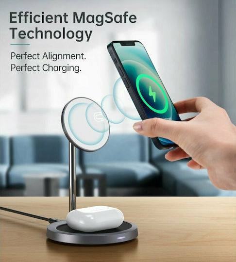 Choetech Φορτιστής Magsafe 15W Power Delivery Γκρι (T575-F & Adapter)