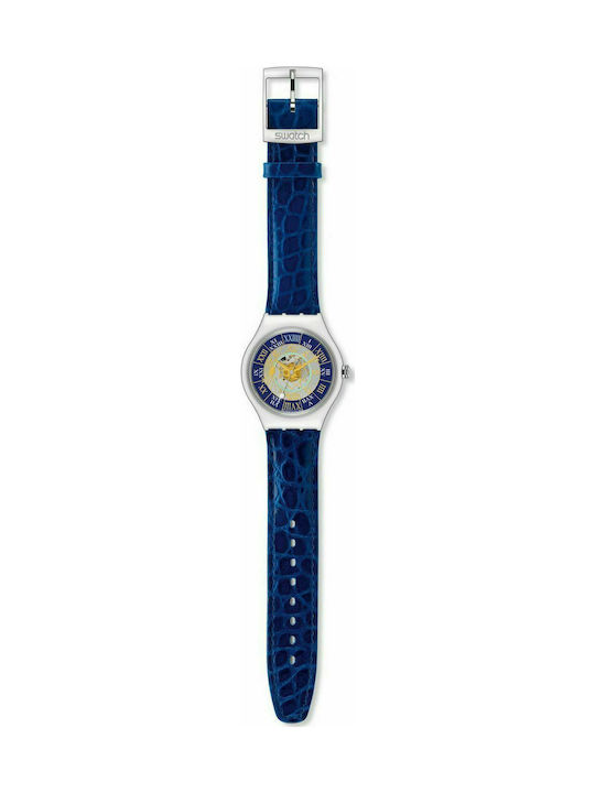 Swatch Tresor Magique Leather Strap Blue 17mm