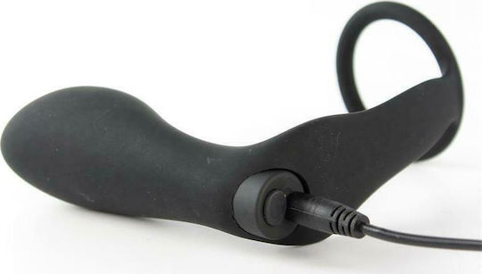 Tardenoche Ansel Anal Plug with Vibration and Cock Ring Вибриращ Пръстен Петел Силикон с анална клипса Black T-107