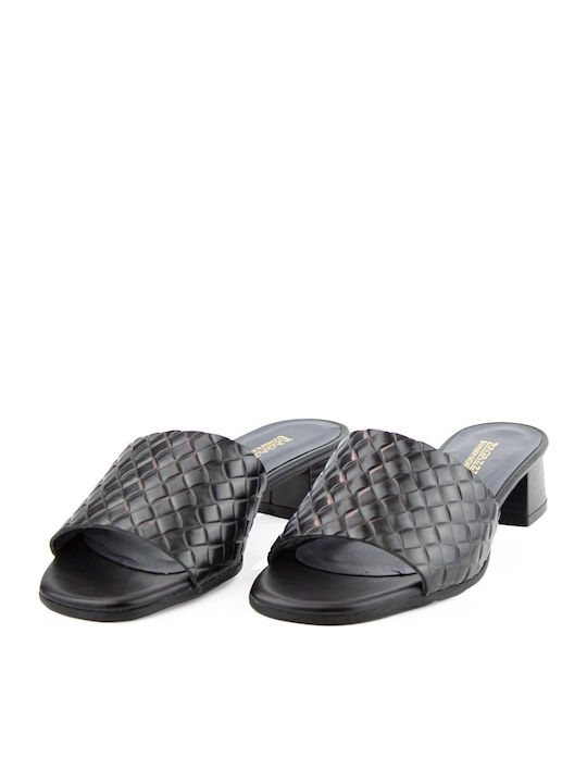 Ragazza Mules mit Chunky Niedrig Absatz in Schwarz Farbe