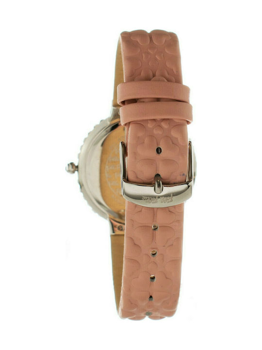 Folli Follie Watch with Pink Leather Strap