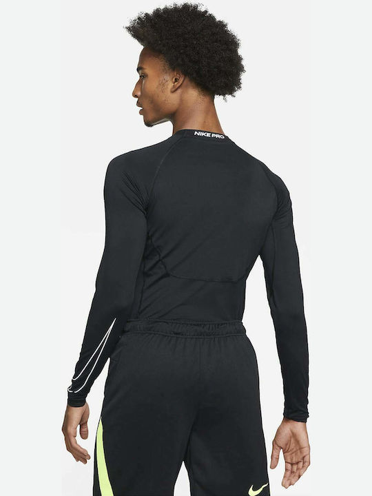 Nike Ανδρική Αθλητική Μπλούζα Μακρυμάνικη Dri-Fit Μαύρη