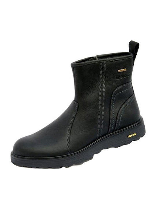 Leder Schwarz Herrenstiefel Wasserdicht Anatomisch mit Reißverschluss
