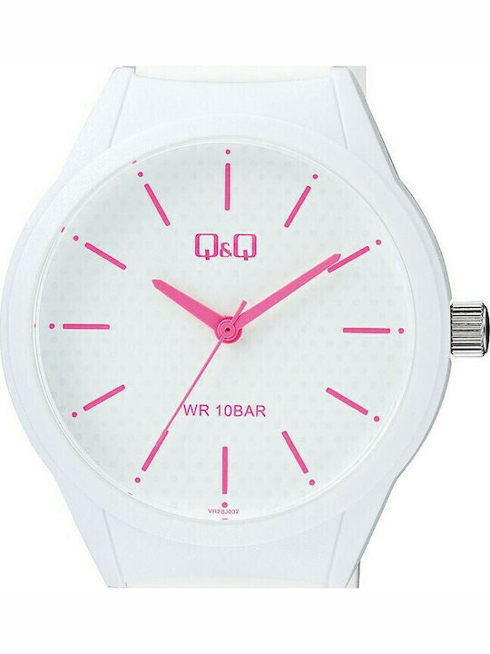 Q&Q Women's Watch with Pink Rubber Strap