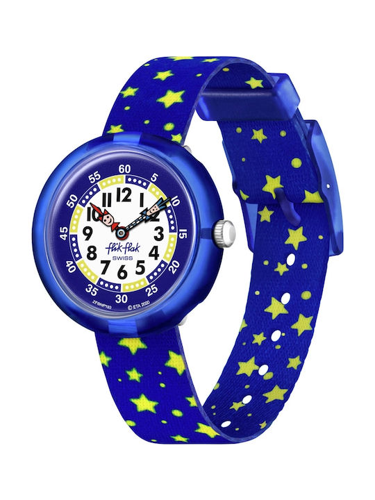 FlikFlak In The Stars Παιδικό Αναλογικό Ρολόι με Υφασμάτινο Λουράκι Μπλε