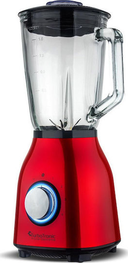Turbotronic TT-BG6 Κόκκινο Μπλέντερ με Γυάλινη Κανάτα 1.5 lt 1400W Κόκκινο
