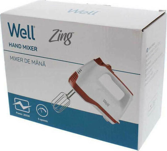 Well Zing Mixer Handmixer 200W Rot