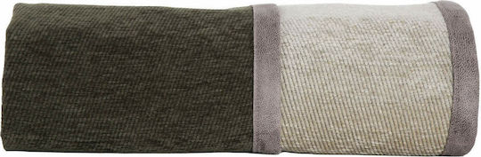 Nef-Nef Homeware New Tanger Sofa Throws 2 Seater 2 Sides 180x250cm Green Ecru