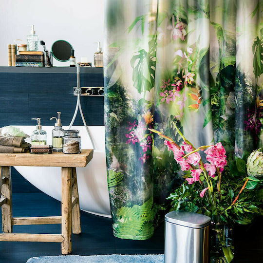 Spirella Jungle Duschvorhang Stoff 180x200cm Mehrfarbig Spirella Jungle Duschvorhang Stoff 180x200cm Mehrfarbig