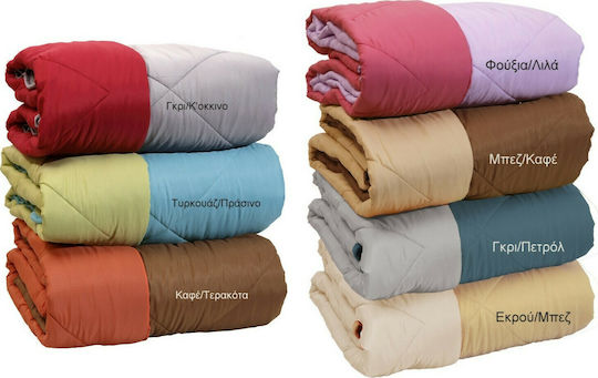 Viopros Duvet Queen with Microfiber Filling 220x240cm Two-tone Fuchsia/Grey 350 GSMGsm