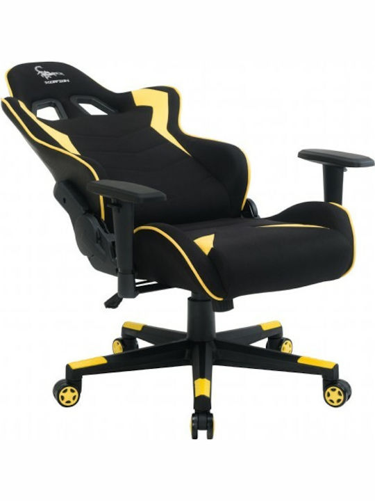 Gembird Scorpion Fabric Gaming Chair with Adjustable Arms Yellow