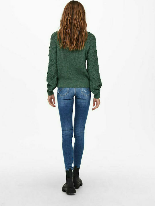 15236157 Women's Long Sleeve Knitting Sweater Green