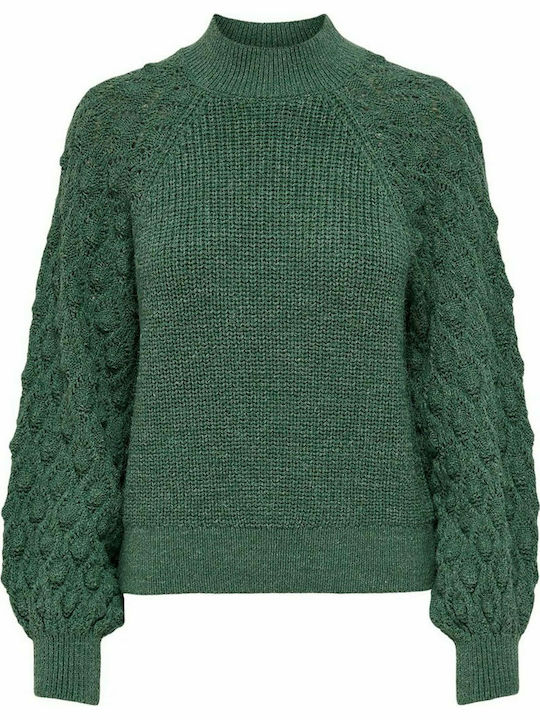 15236157 Women's Long Sleeve Knitting Sweater Green