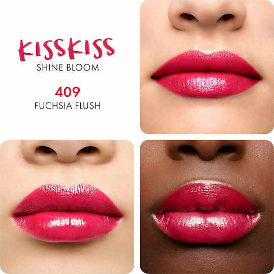 Guerlain Kisskiss Shine Bloom Ruj 409 Fuchsia Flush 3.2gr