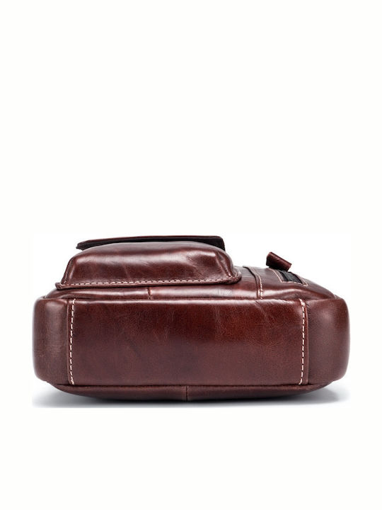 DJB 037 Leather Men's Shoulder Crossbody Bag Light Brown