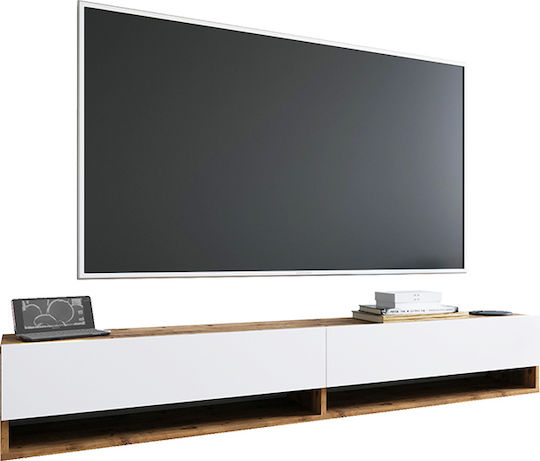 Handra Επιτοίχιο Λευκό / Καρυδί 180x31.5x29.5εκ. Handra Επιτοίχιο Λευκό / Καρυδί 180x31.5x29.5εκ.