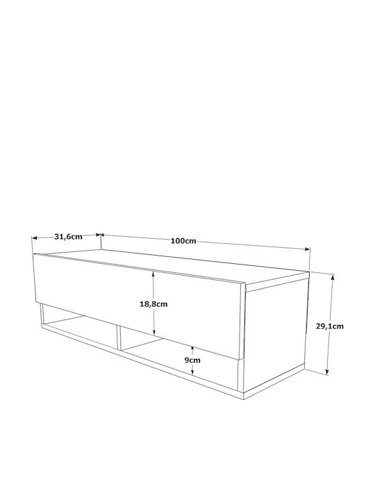 Έπιπλο Τηλεόρασης Roscoe Oak Μ100xΠ31.5xΥ29.5cm