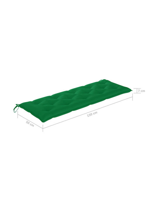 vidaXL Garden Swing Cushion with Backrest Green 150x50cm