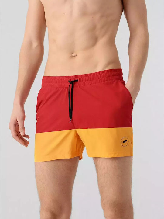 Ανδρικό Μαγιό Σορτς Red / Yellow με Ρίγες