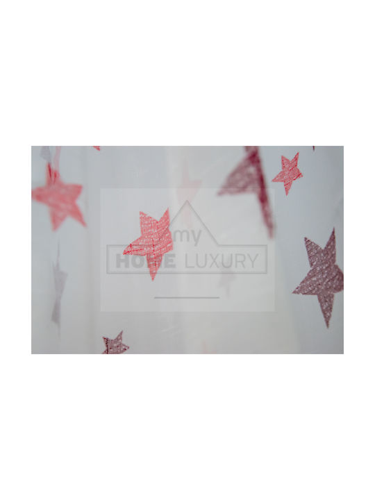 My Home Luxury Kinder Vorhang Kids Stars mit Haken Bordeaux A418-13 260x280cm
