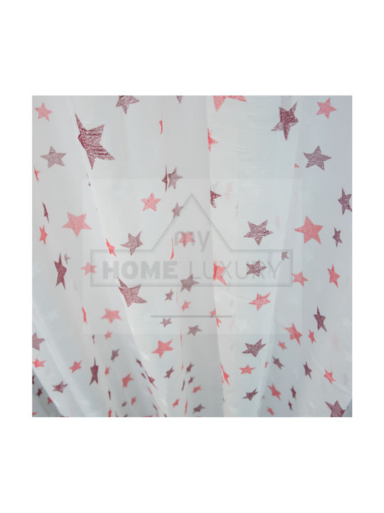 My Home Luxury Kinder Vorhang Kids Stars mit Haken Bordeaux A418-13 260x280cm